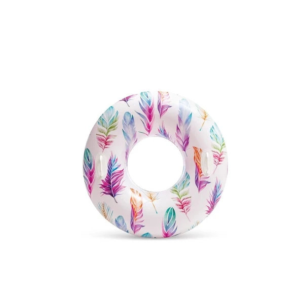 OMZ ISC58263 Intex Tutmaçlı Desenli Simit 97cm -1adet stokta olan gönderilir Kız Erkek Çocuk Oyuncak Eği - Resim 2