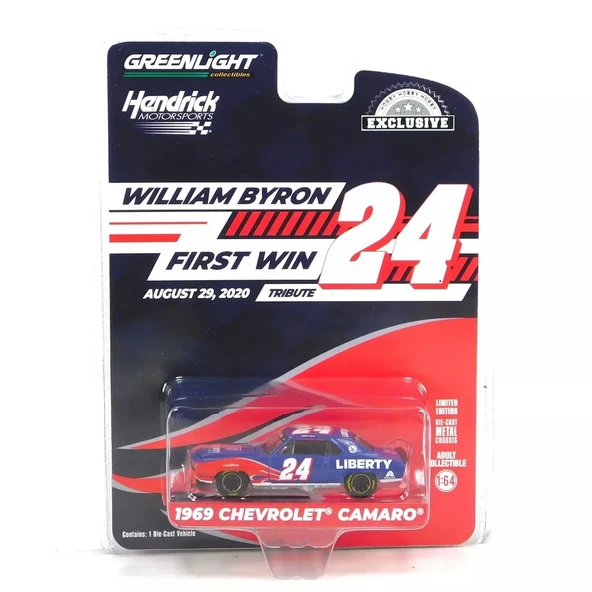 OMZ Greenlight 1/64 1969 Chevrolet Camaro - William Byron Kız Erkek Çocuk Oyuncak Eğitici Oyuncaklar - Resim 2