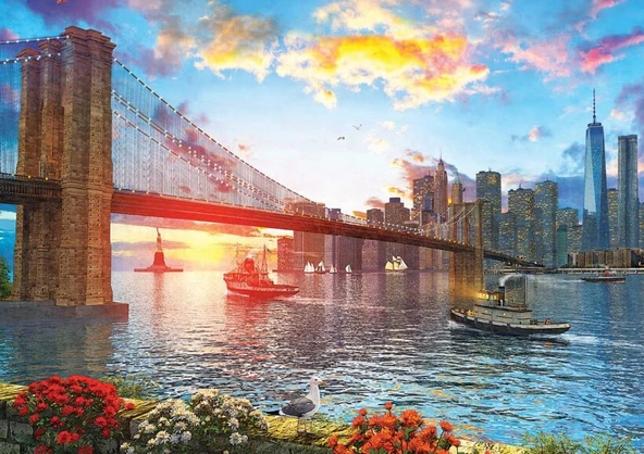 Art 1000 Parça New York'ta Günbatımı Puzzle