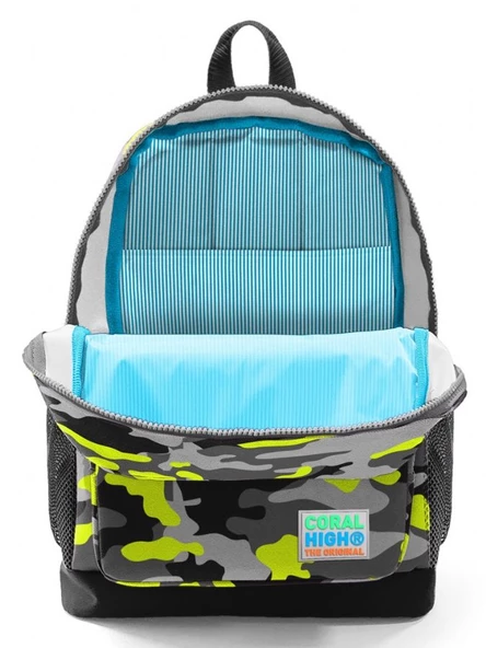 Coral High Erkek Çocuk İlkokul Sırt Çantası - Yeşil Siyah Kamuflaj Desenli - Dört Bölmeli - Resim 3