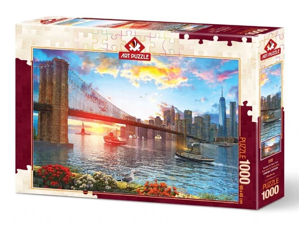 Art 1000 Parça New York'ta Günbatımı Puzzle - Resim 2