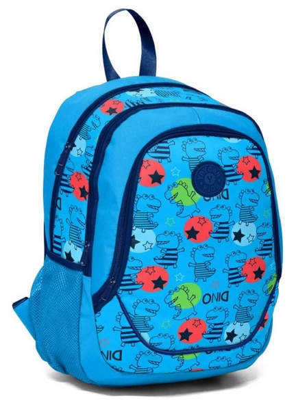 Yaygan Kids Mavi Sevimli Dinazor Baskılı Erkek Çocuk İlkokul Çantası