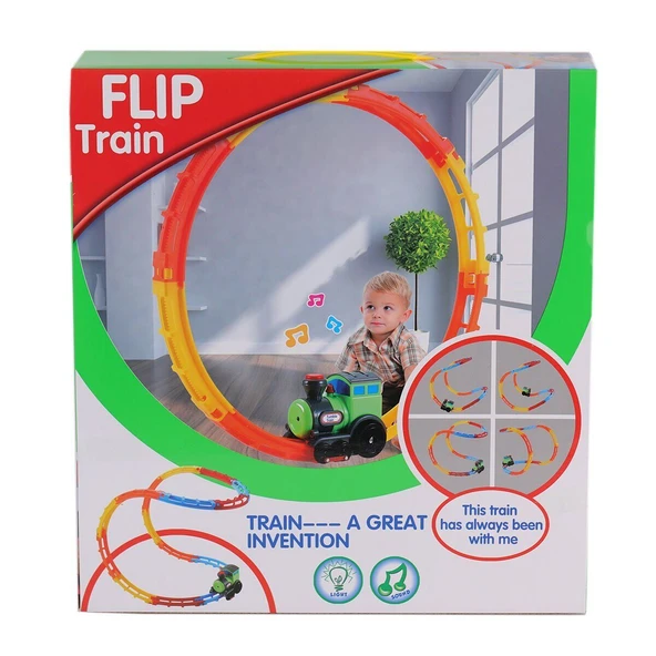 OMZ D9081 Kutulu Pilli Takla Atan Tren Kız Erkek Çocuk Oyuncak Eğitici Oyuncaklar - Resim 2