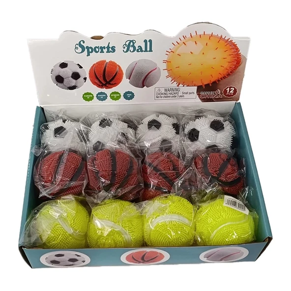 OMZ Dikenli Işıklı Çeşitli Top Kız Erkek Çocuk Oyuncak Eğitici Oyuncaklar - Resim 3