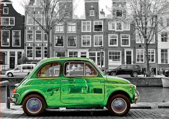 Educa 1000 Parça Amsterdam'da Yeşil Araba Puzzle