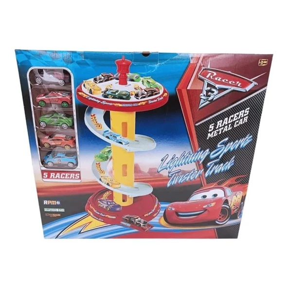 OMZ TOYSAN RACER TWİSTER TRACK 5 METAL CARS Kız Erkek Çocuk Oyuncak Eğitici Oyuncaklar - Resim 2