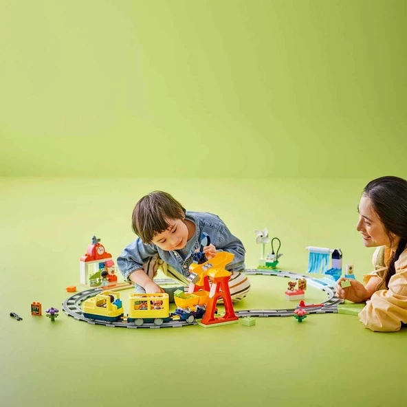 OMZ LEGO DUPLO Kasabası Büyük İnteraktif Mahalle Treni Kız Erkek Çocuk Oyuncak Eğitici Oyuncaklar - Resim 3