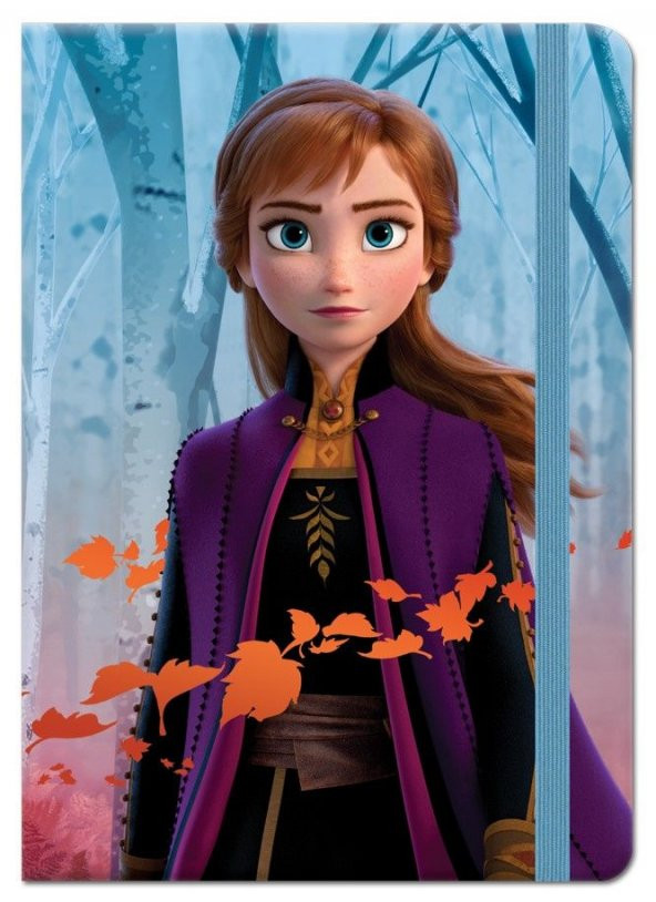 Frozen II Anna 100 Yaprak Çizgili Lastikli Hatıra ve Not Defteri