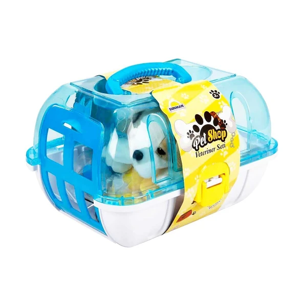 OMZ Sunman Çantalı Peluş Köpek Veteriner Seti Kız Erkek Çocuk Oyuncak Eğitici Oyuncaklar ürün görseli 1