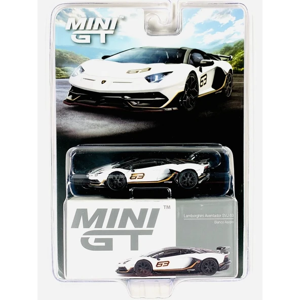 OMZ Mini GT 1/64 Lamborghini Aventador SVJ 63 Bianco Asopo Kız Erkek Çocuk Oyuncak Eğitici Oyuncaklar - Resim 2