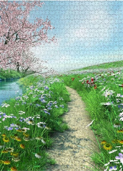 Nova 1000 Parça Çiçekli Patika Yol Puzzle - Huzura Yolculuk - Resim 3