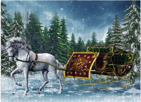 Nova 1000 Parça Yolculuğa Hazırlık (Atlı Kızak) Puzzle - Resim 3