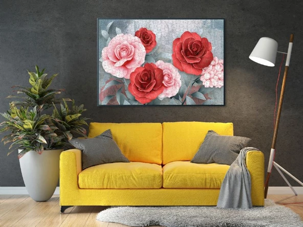 Nova 2000 Parça Puzzle - Pembe ve Kırmızı Güller - Resim 4