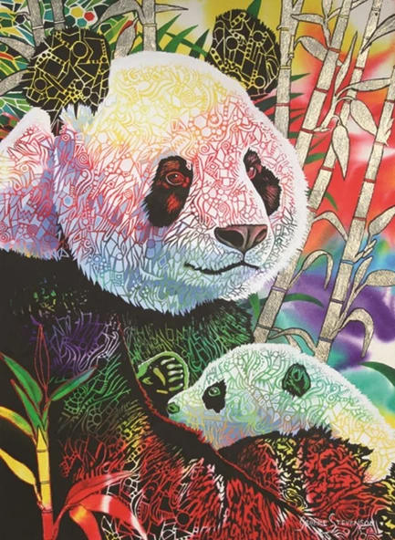 Anatolian Renkli Panda Puzzle - 1000 Parça - 66x48 cm ürün görseli