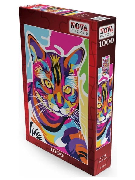 Nova 1000 Parça Renkli Kedi Puzzle - Resim 2
