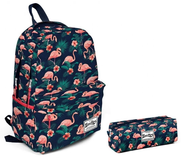 Coral High Yeşil Pembe Flamingolar Kız Çocuk Okul Çanta Seti ürün görseli