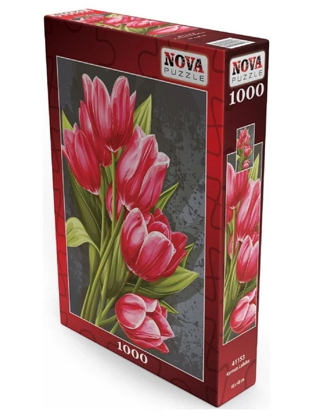 Nova 1000 Parça Kırmızı Laleler Puzzle - Resim 2