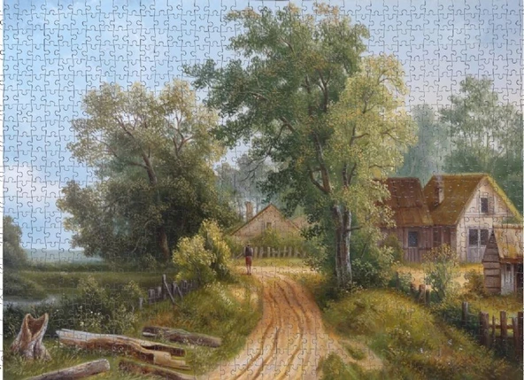 Nova Puzzle - Köy Yolunda Sıradan Bir Gün - 1000 Parça Puzzle - Resim 3