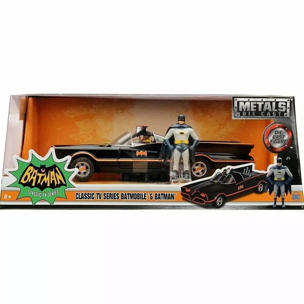 OMZ Jada 1:24 Batman 1966 Classic Batmobile Kız Erkek Çocuk Oyuncak Eğitici Oyuncaklar - Resim 2
