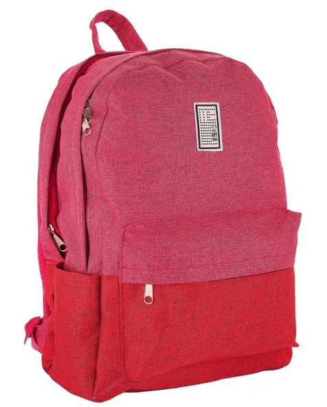 Its Just My Bag Keten Pembe Kırmızı Kız Kolej Okul Çantası - 10015 ürün görseli