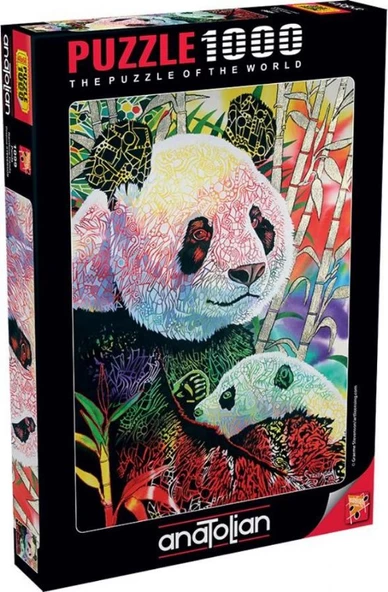 Anatolian Renkli Panda Puzzle - 1000 Parça - 66x48 cm - Resim 2
