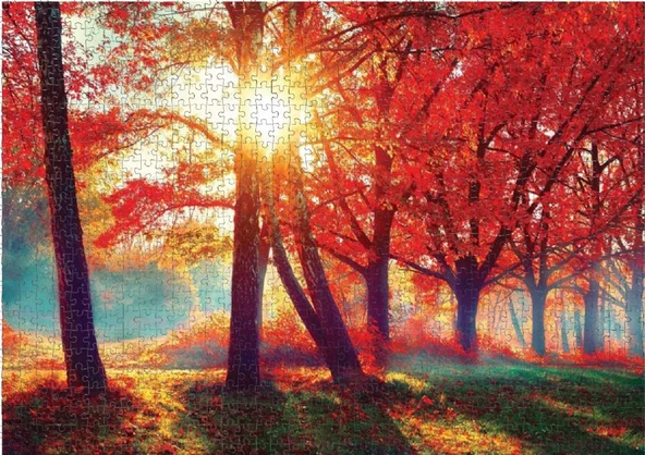 Nova 1000 Parça Sonbahar Kırmızısı Puzzle - Resim 3