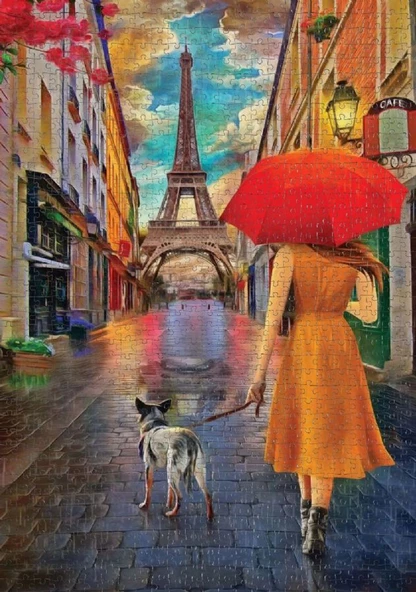 Nova 1000 Parça Paris Sokaklarında Gezinti Puzzle - Resim 3