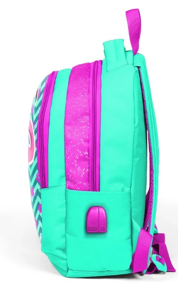 Coral High Kids Flamingo İlk ve Ortaokul Sırt Çantası - USB ve AUX Çıkışlı - Resim 2