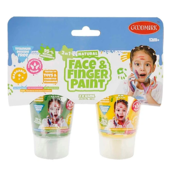OMZ 2in1 Doğal Yüz ve Parmak Boyası 2’li Kız Erkek Çocuk Oyuncak Eğitici Oyuncaklar - Resim 2