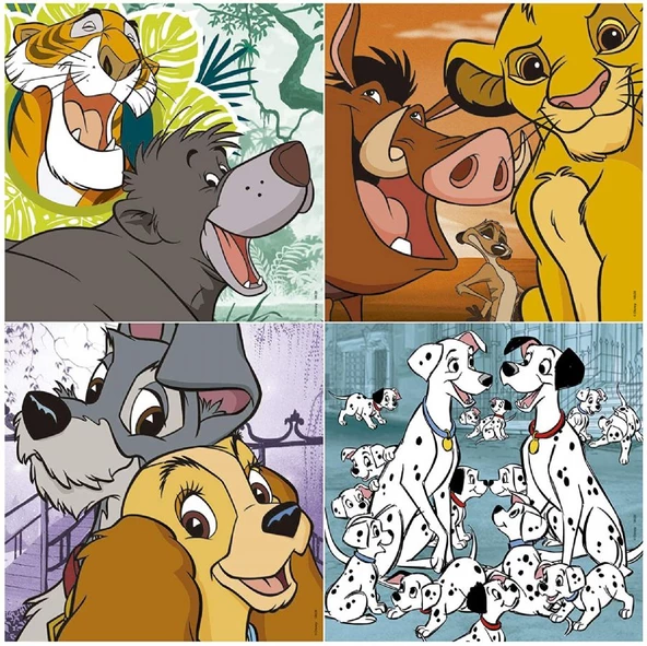 Educa Disney Animals 12+16+20+25 Parça Yapboz Seti - Resim 2