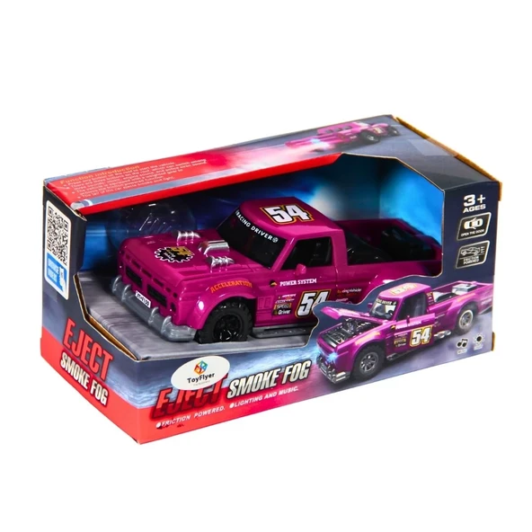 OMZ Işıklı Sesli Duman Çıkaran Sürtmeli Pick Up FTP-1A Kız Erkek Çocuk Oyuncak Eğitici Oyuncaklar