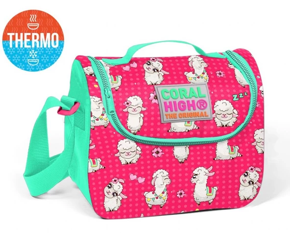 Coral High Pembe Lama Desenli Termoslu Beslenme Çantası - Kız Çocuk
