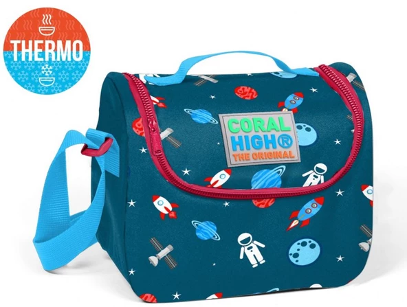 Coral High Lacivert Astronot Desenli Termoslu Beslenme Çantası - Erkek Çocuk