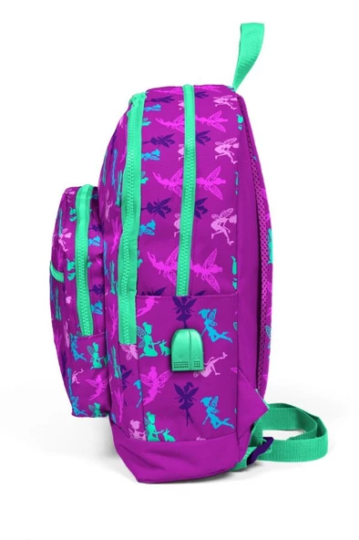 Coral High Kids Dört Gözlü Kız Çocuk İlkokul Çantası - Peri Baskılı - USB+AUX Soketli - Resim 2