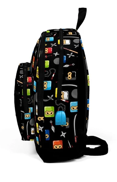 Coral High Kids Dört Gözlü Erkek Çocuk İlkokul Çantası - Ninja Baskılı - USB+AUX Soketli - Resim 2