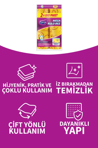 Parex Mega Rulo Temizlik Bezi 2 Li Eko Paket - 3