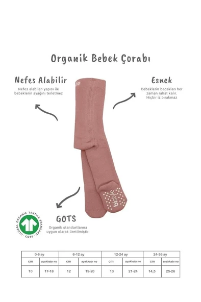 Eğitici Oyuncak Bistyle Tekli Kaymaz Mix Havlu Külotlu Çorap BS50501M Pudra - Resim 2