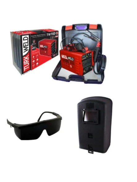 Turkweld Kaynak Makinesi 160 Amper Inverter+Fiber El Maskesi+Baymax S-400 Füme Kaynak Gözlüğü ürün görseli