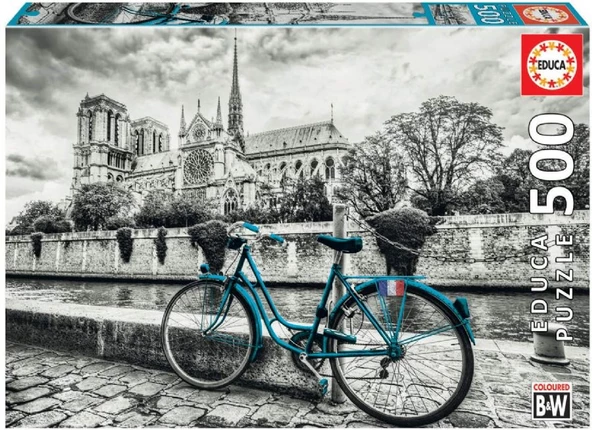 Educa 500 Parça Notre Dame ve Yeşil Bisiklet Puzzle