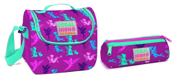 Coral High Mor Periler Kız Çocuk Beslenme ve Kalemlik Seti ürün görseli