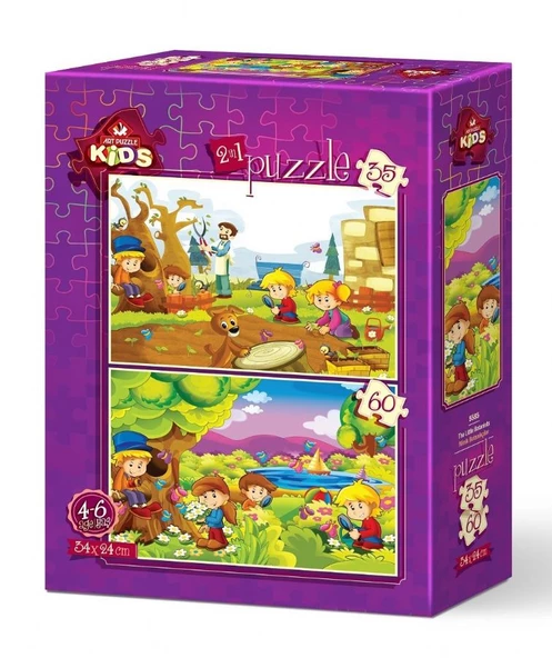 Art Puzzle Minik Botanikçiler 2'li 35+60 Parça Yapboz