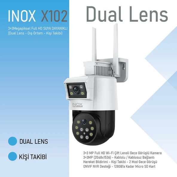 Inox-X102 3+3mp Dual Lens Wifi Kamera Hieasy - 1