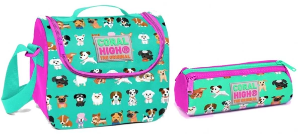Coral High Yeşil Köpekler Kız Çocuk Beslenme ve Kalemlik Seti ürün görseli