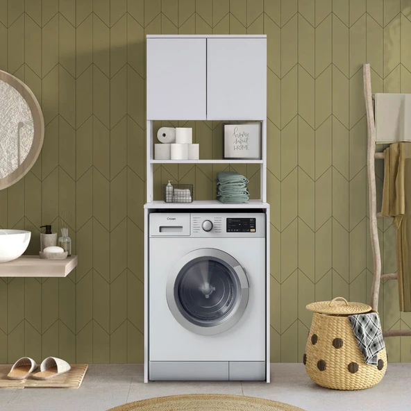 Blesk Çamaşır Makinesi Üstü Banyo Düzenleyici Dolap, Çok Amaçlı Dolap - 2