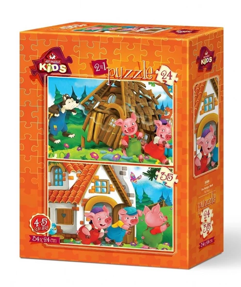 Art Puzzle Aç Kurt 2'li 24+35 Parça Yapboz