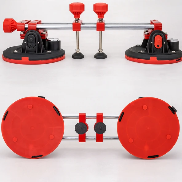 8 İnç Çiftli Vakumlu Vantuz Taş Birleştirme Hizalama Aparatı Granit Mermer Fayans Seramik Montajı - Resim 3