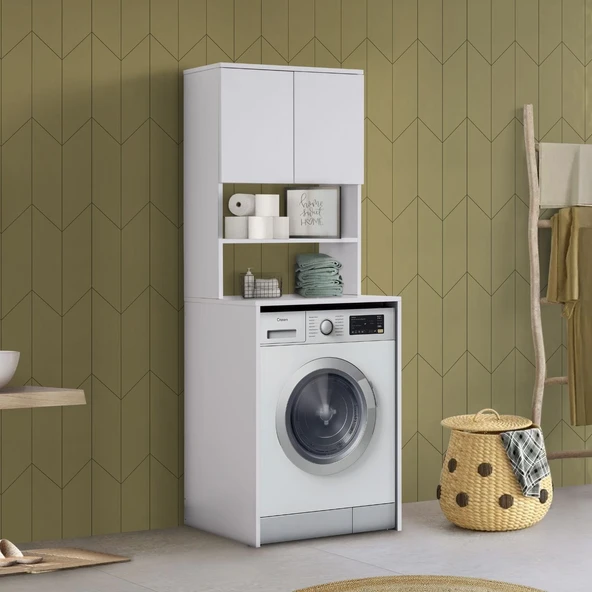 Blesk Çamaşır Makinesi Üstü Banyo Düzenleyici Dolap, Çok Amaçlı Dolap