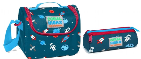 Coral High Mor Roket Erkek Çocuk Beslenme ve Kalemlik Seti ürün görseli