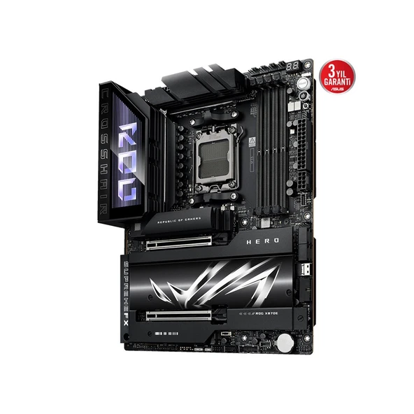 ASUS ROG CROSSHAIR X870E HERO AMD X870E Soket AM5 DDR5 8400Mhz  WiFi 7 + BT AURA RGB ATX Anakart - Resim 5