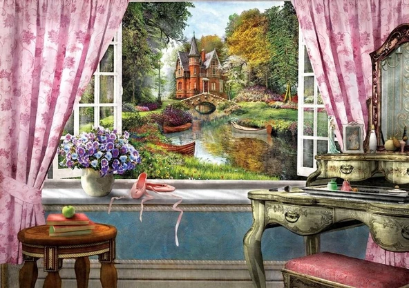 Art Puzzle Penceremdeki Şato 1500 Parça Puzzle - Resim 2